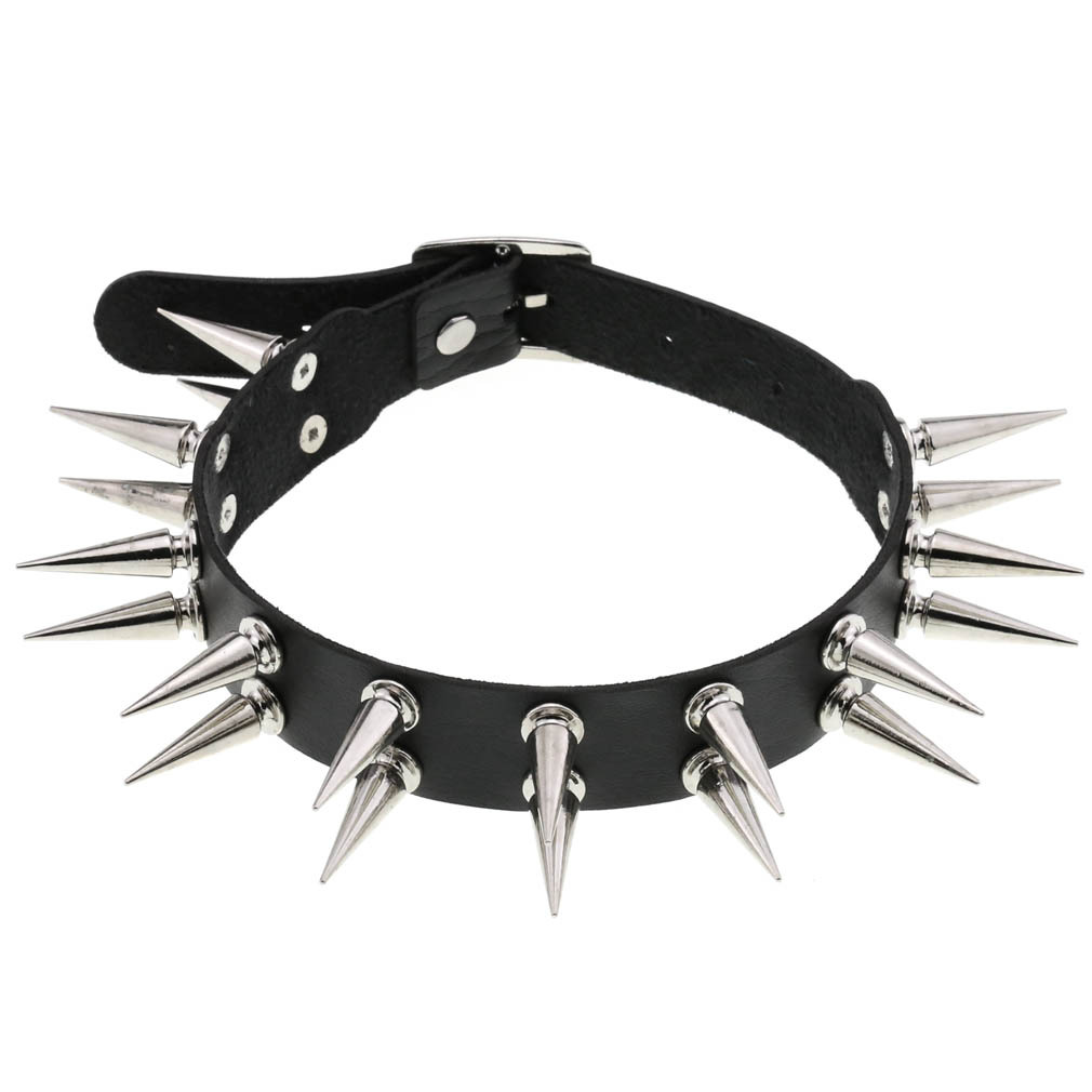 Gargantilha longa cravada para mulheres e homens, couro pu preto, acessórios góticos emo, punk chocker, colar gótico, joias para cosplay