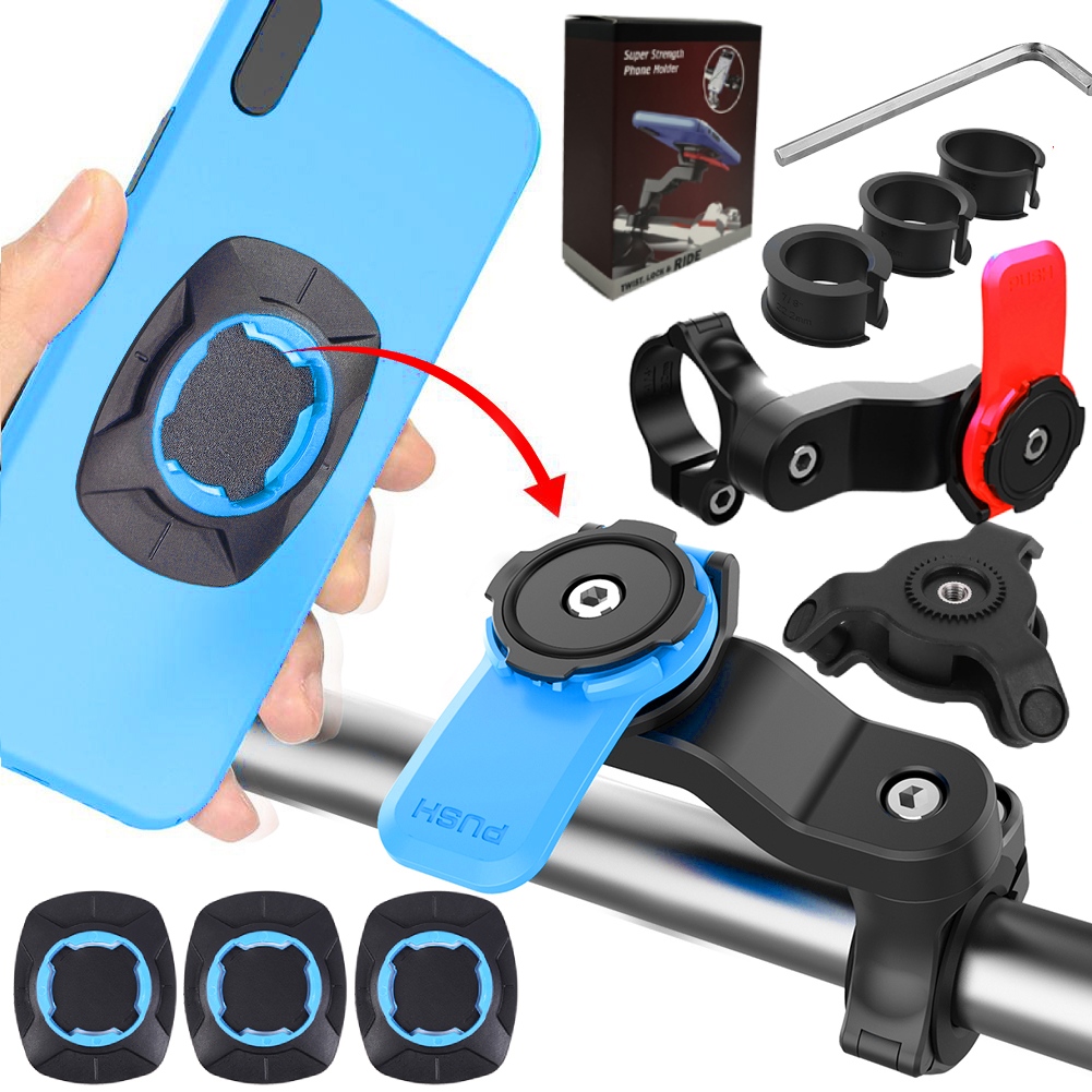 Motorrad Fahrrad Telefon halter Quad Lock Stoßdämpfer Telefon halterung Vibrations dämpfer Selbst verriegelung Anti-Shake MTB Lenker halter