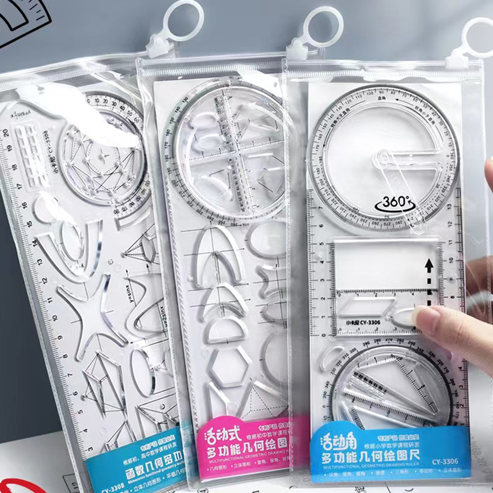 Multifunktion ale geometrische Lineal Kurve Muster Lineal Briefpapier transparente Kunst Zeichnung Werkzeuge Büro Schul bedarf