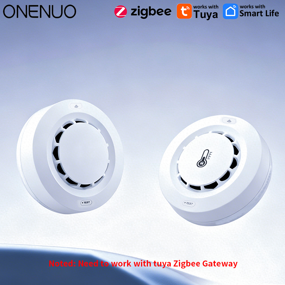Detector de alarma de incendio Tuya Zigbee, Sensor de humo, alarma de seguridad para el hogar para la seguridad del hogar, debe funcionar con Tuya Zigbee Hub