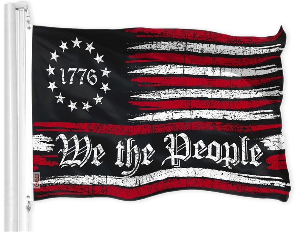Flaga Amerykańska We the People 90x150 cm (3x5 stopy) Poliester 150D Historyczna Flaga Do Użytku Wewnętrznego i Zewnętrznego Mosiężne Oczka Grubsza Wytrzymałe LiteWeave Pro Se