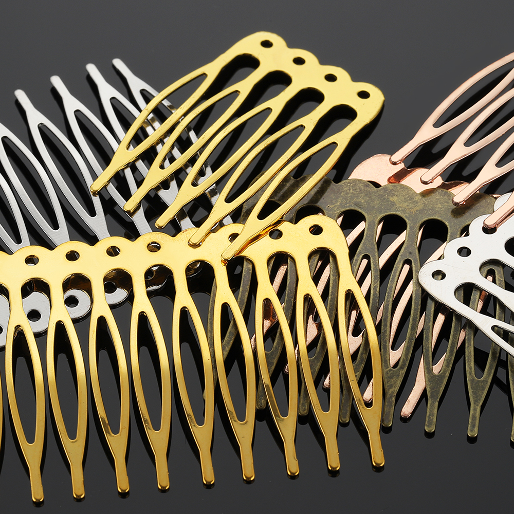 10 Stück Metall-Haarkamm für die Schmuckherstellung, Haar-DIY