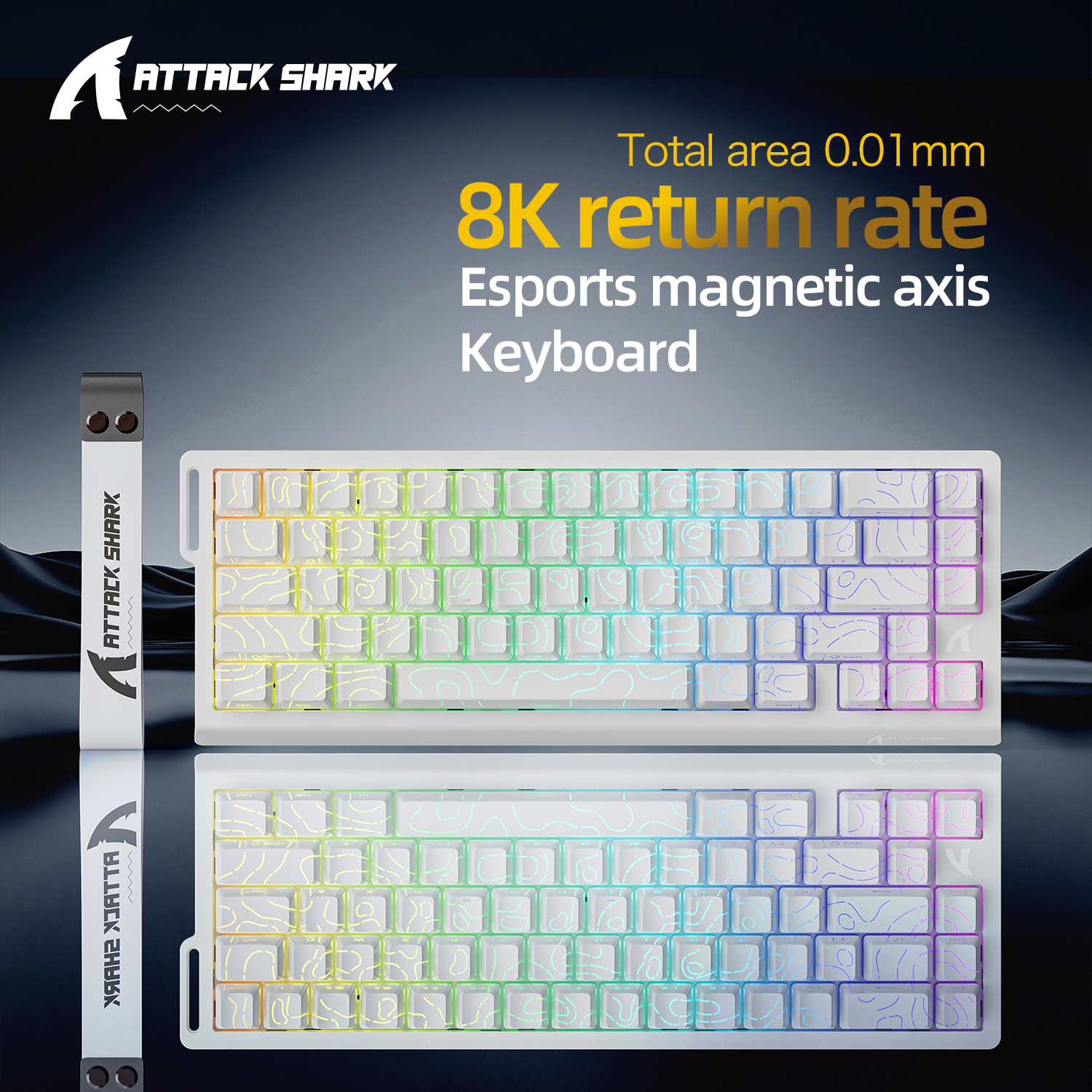 Магнитная игровая клавиатура ATTACK SHARK X68HE X68PRO HE и FREEWOLF F68 Проводная F68Pro Беспроводная связь для профессиональных игр 0,01 мм Rapid Trigg