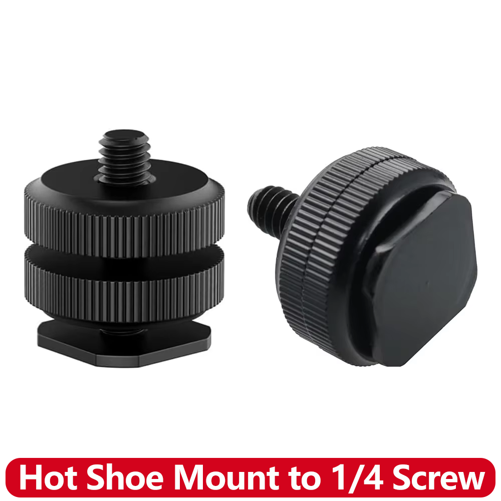 Adaptador de Zapata de Aleación de Aluminio a Tornillo de 1/4" para Cámara GoPro DSLR, Luz LED, Monitor, Micrófono, Accesorio de Fotografía para Vlog