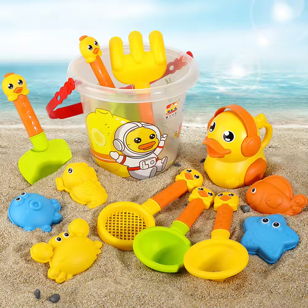Mainan pasir anak-anak, mainan air anak-anak, set kotak pantai, ember pasir, kesenangan musim panas di pantai, ember pantai, hobi, hadiah untuk anak-anak
