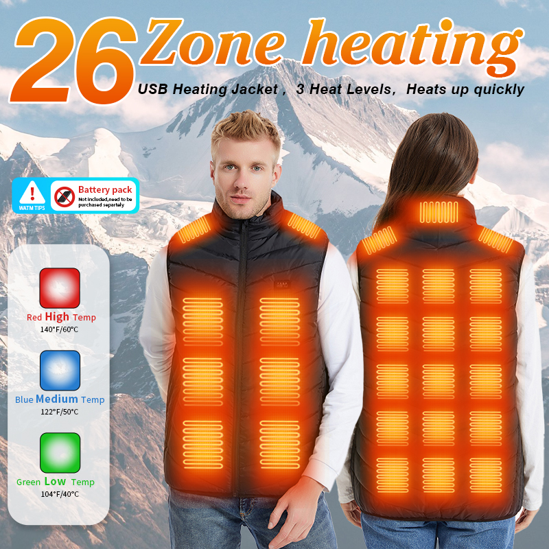 TODWARM Men's Heated Vest Jacket Heated Winter Women's Heated Jacket Thermal Vest Warmer Outdoor Sports Jacket