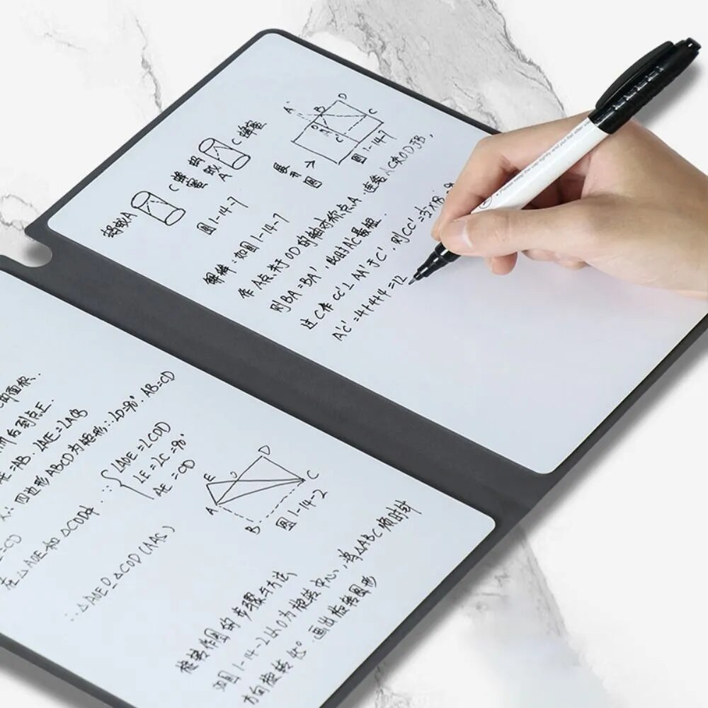 Ensemble de bloc-notes en cuir réutilisable pour tableau blanc, stylo effaçable, gril, licence hebdomadaire, portable, bureau, 1 pièce