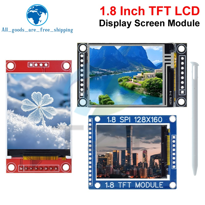 1/5PCS 1.8 인치 1.8 "LCD 디스플레이 TFT 스크린 모듈 SPI 인터페이스 128*160 해상도 16BIT RGB 4 IO ST7735S Arduino 용 드라이버