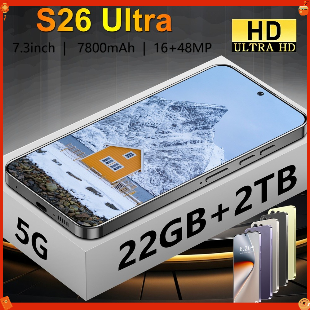 NIEUWE HOT Mobiele Telefoons S26 Ultra Smartphone Android 5G Mobiel 16GB 1TB 7800mAh Octa Core Gezichtsontgrendeling Dual SIM GSM 7.3 Inch HD Android 15