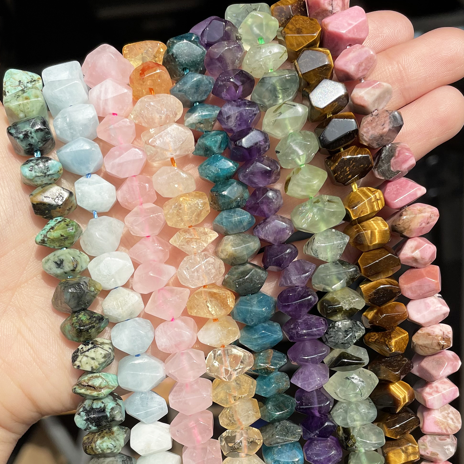 Cuentas de piedra de Rodonita de amatistas de ojo de tigre de corte especial Irregular Natural para joyería artesanal, accesorios de pulsera Diy