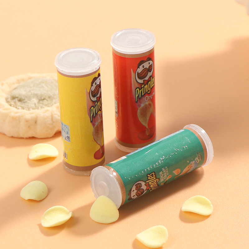 ミニチュアフードポテトチップボトル、1:12ドールハウス、ミニシミュレーション、キッチンおもちゃ、1セット、3個