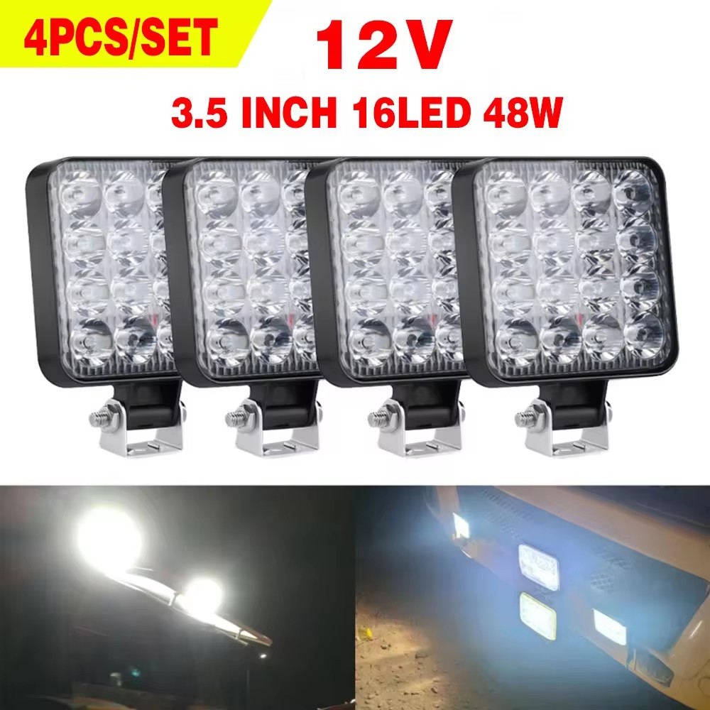 4 PCS 12V LED Light Bar MINI ไฟ LED ทํางาน Off Road Spotlight สําหรับรถบรรทุกรถจี๊ป 4X4 รถ SUV ATV Barra LED ไฟหน้า