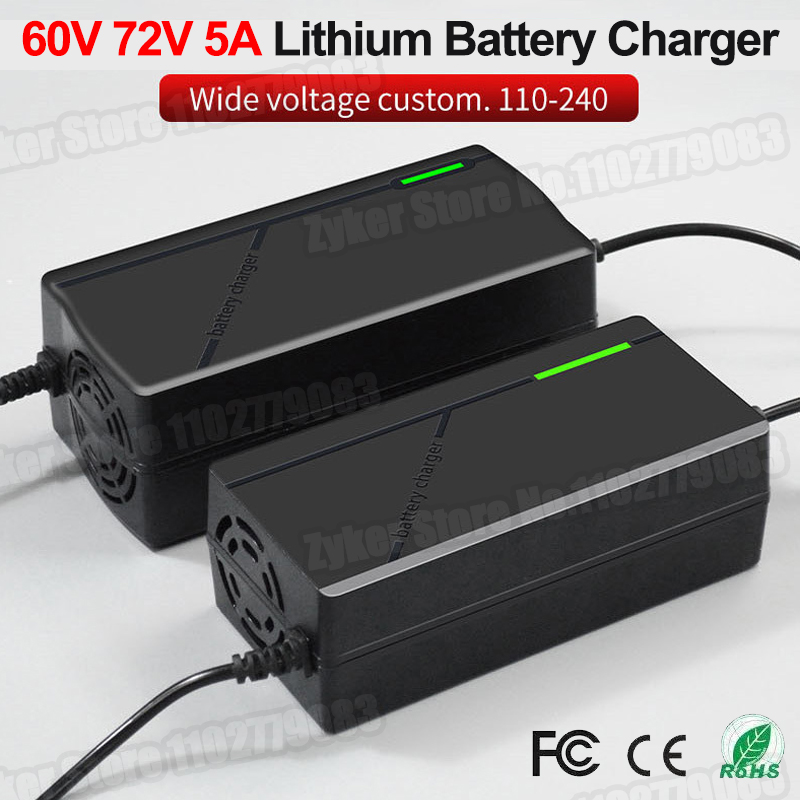 Caricabatteria al litio 60V 72V 5A Batteria al litio 67.2V 84V 5A 16S 20S 5A Caricabatterie intelligenti a ricarica rapida Spina UE