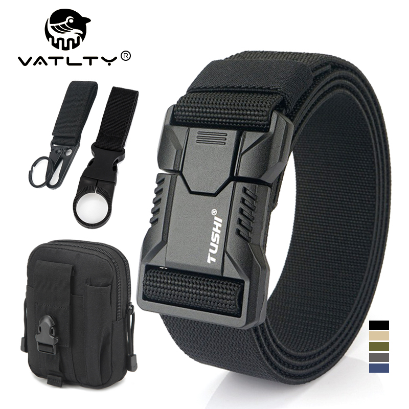 VATLTY Nowy taktyczny pasek outdoorowy dla mężczyzn i kobiet Klamra ze stopu aluminium Szybkozłączka Elastyczny pasek Casualowy pasek Jeans Waistband