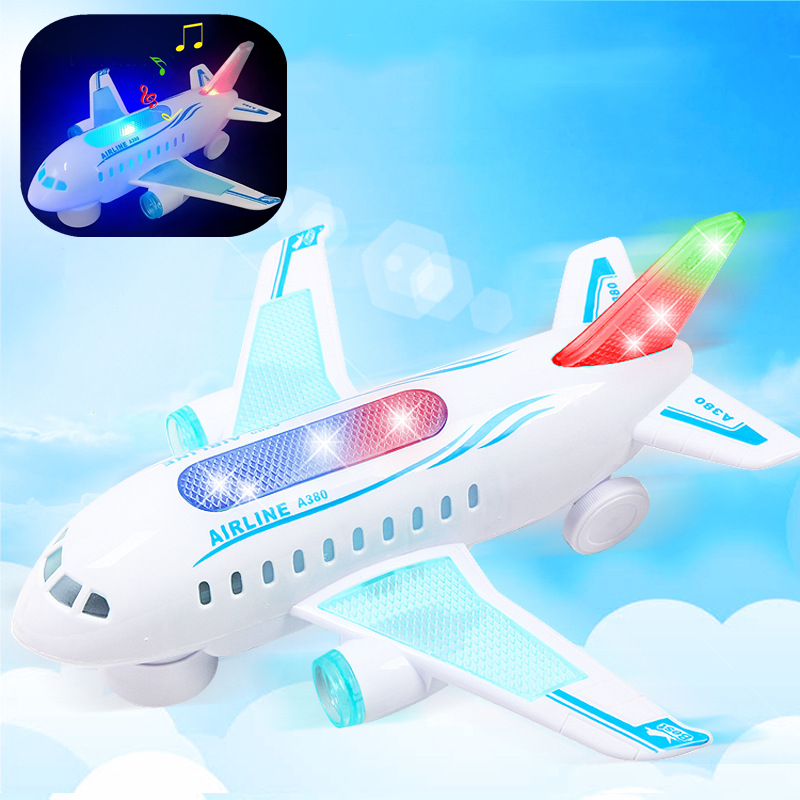 Weihnachts kinder Geschenk elektronisches Flugzeug Spielzeug mit Musik Autopilot Rotation Flash Sound Flugzeug Lernspiel zeug für Kinder