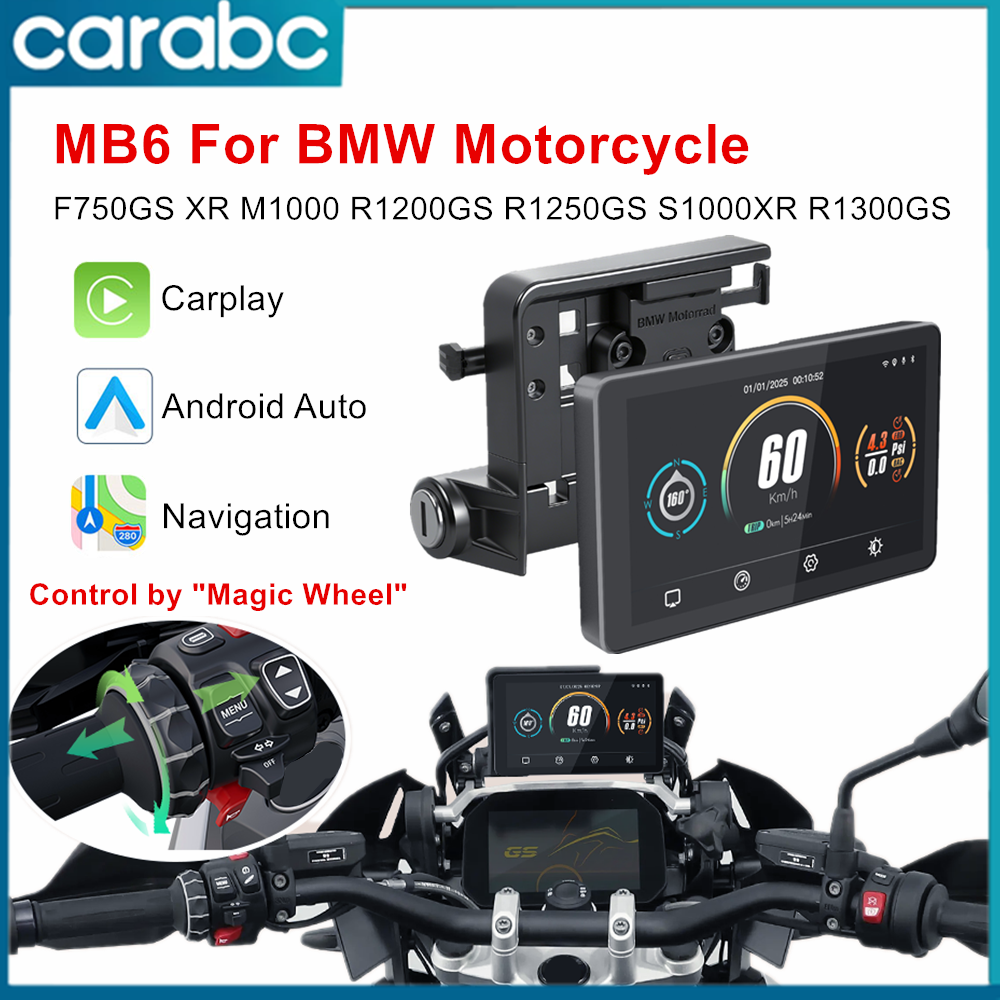 CARABC 6 "мотоциклетный GPS-навигатор, беспроводной Carplay Android Auto для BMW F750GS XR M1000 R1200GS R1250GS R1300GS S1000XR