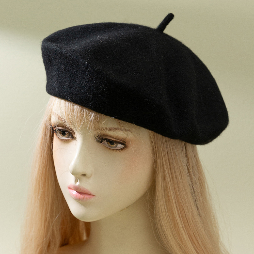 Boina Moda Feminina Retro Lã Casual Boina Artista Chapéu Lã Versátil De Malha Redonda Top Bud Chapéu Quente Chapéu