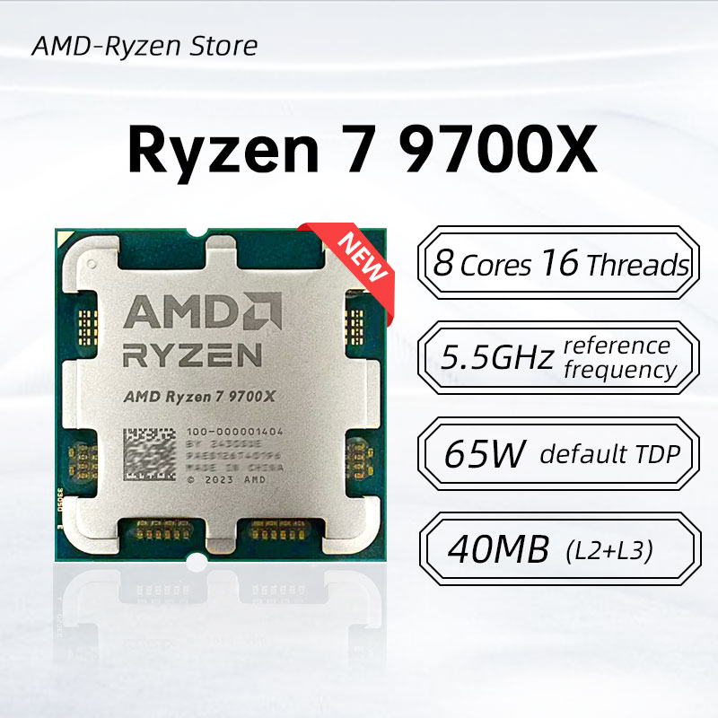 【Brand+】AMD Ryzen 7 9700X โปรเซสเซอร์รุ่นใหม่ ความเร็ว 5.5GHz 8-คอร์ 16-เธรด แคชเกม 40MB 4NM TDP 65W ซ็อกเก็ต AM5 ซีพียูสำหรับเล่นเกม Zen 5