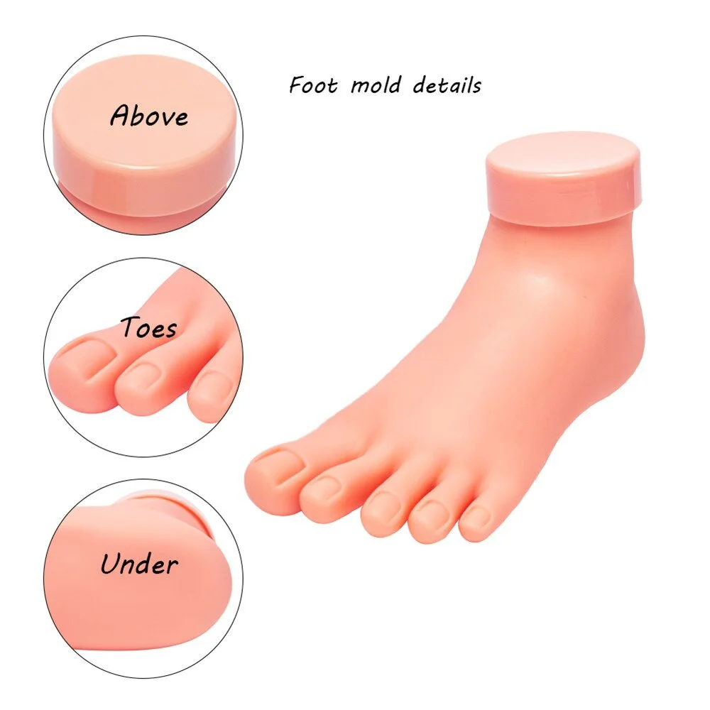Modèle de pied de pratique des ongles, outil de manucure, prothèse en Silicone, souple et mobile
