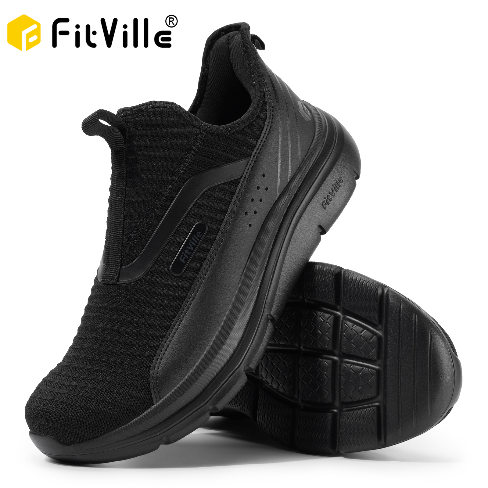 Широкая мужская обувь Fitville, прогулочная обувь для фитнеса, легкие дышащие повседневные спортивные кроссовки для бега на открытом воздухе, кроссовки
