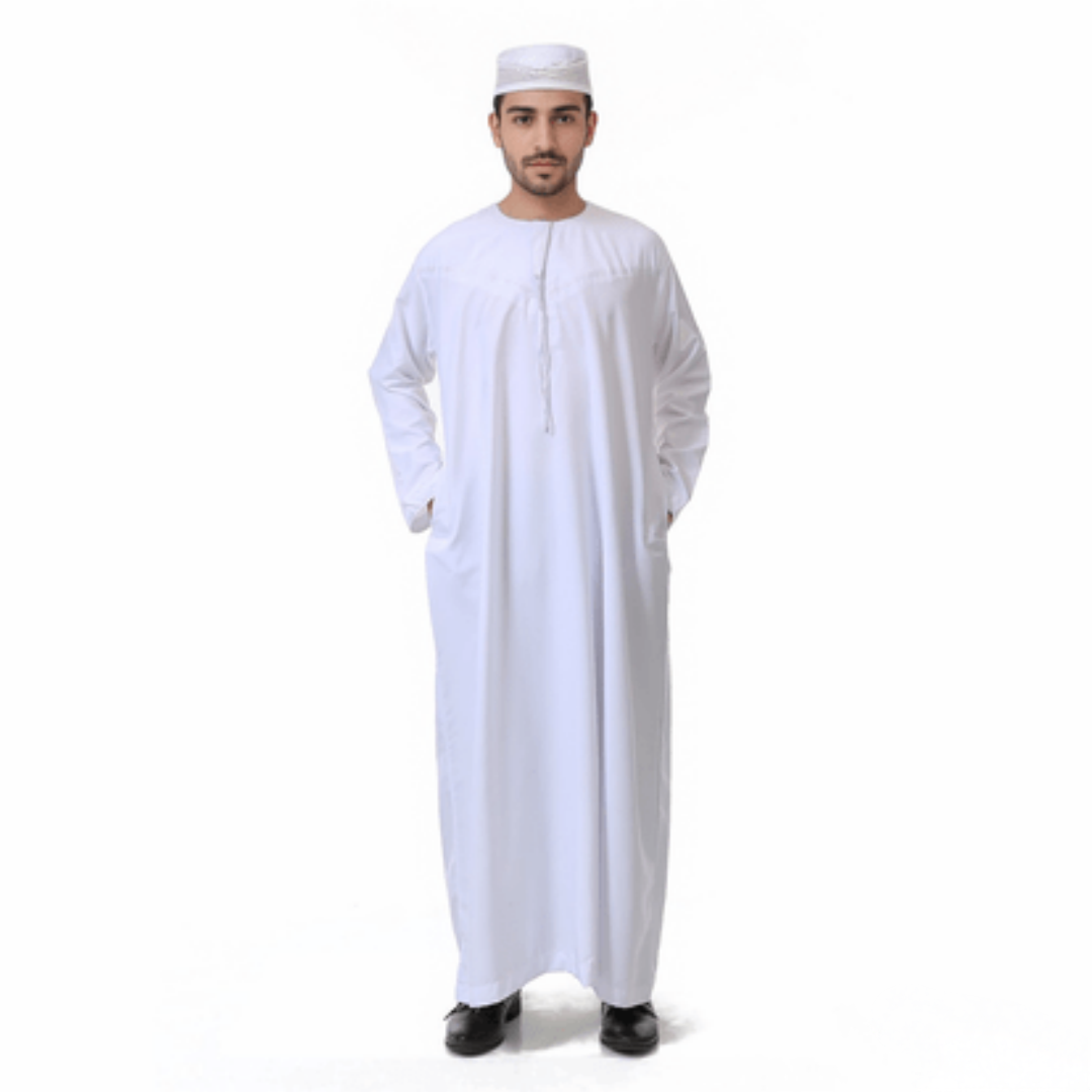 Robe masculino árabe saudita de manga comprida, vestido muçulmano do ramadã para homens, roupas islâmicas do oriente médio