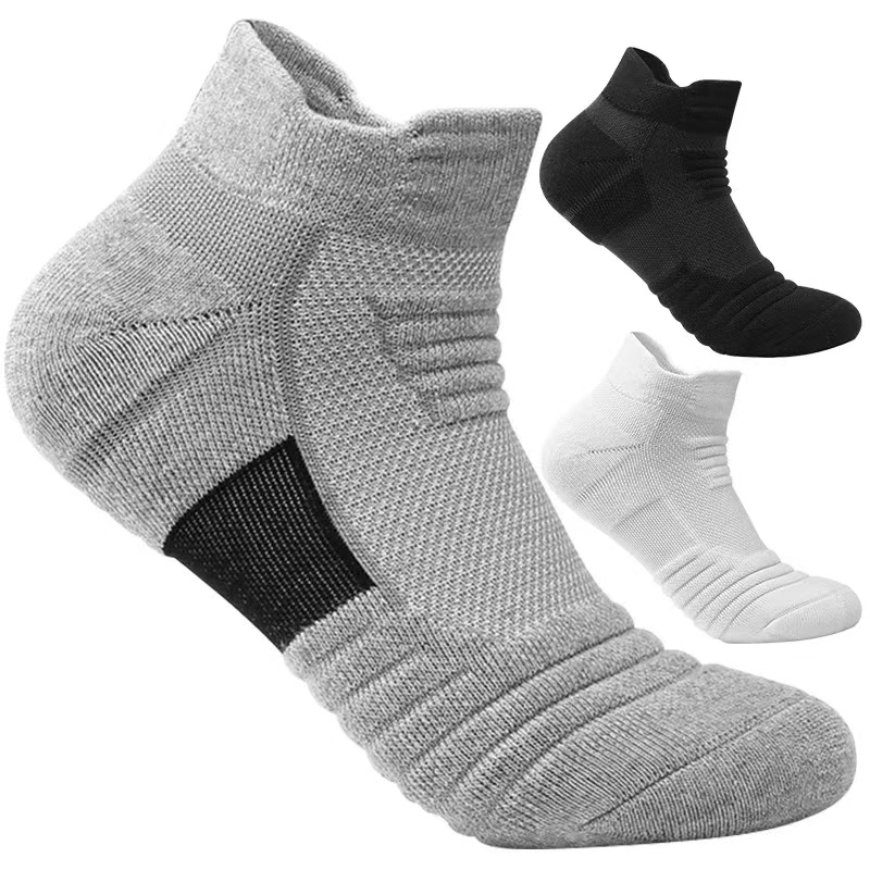 3 paires de chaussettes athlétiques en éponge en maille respirante, rembourrées, gestion de l'humidité et durables, réduisent le pied pour la course, la randonnée et le sport