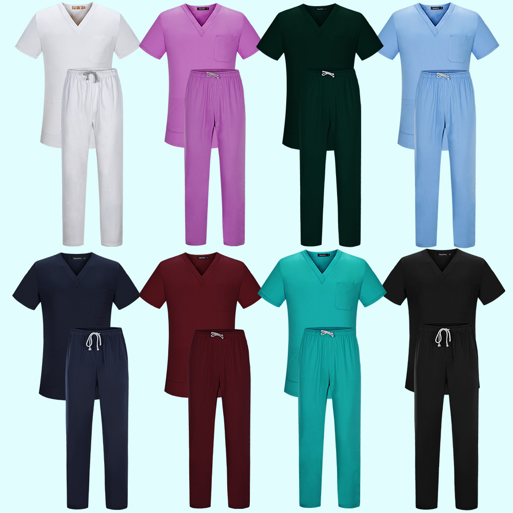 Niaahinn Hochwertige Spa-Uniformen, Unisex, Arbeitskleidung mit V-Ausschnitt, Hundesalon-Inführungen-Set, Schönheitssalon-Kleidung, Scrubs-Kleidung
