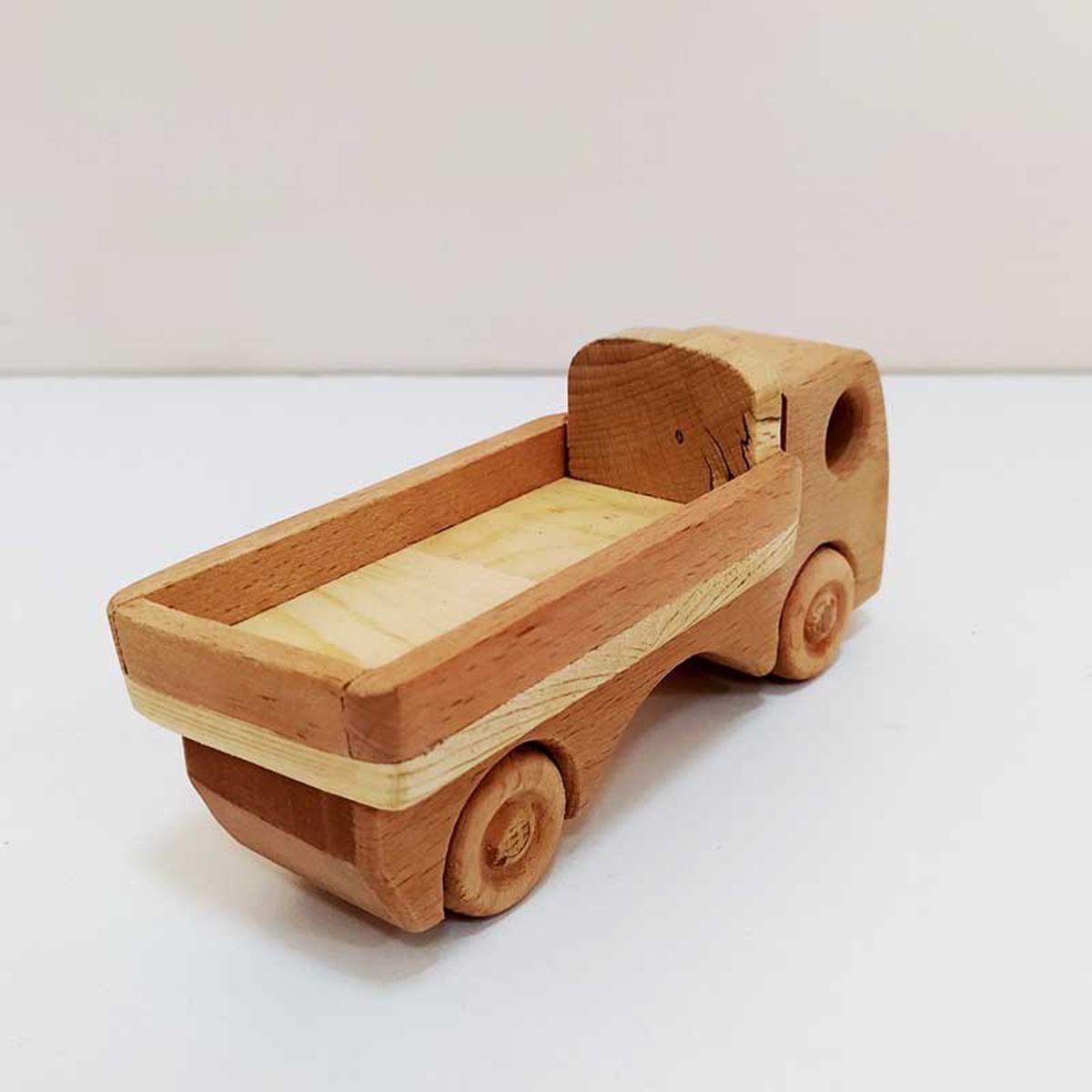 Kayu 2 MODEL Yang Berbeda CASED Truk dan Truk PICKUP Didorong Mainan Dibuat Sepenuhnya Oleh Pekerjaan Tangan