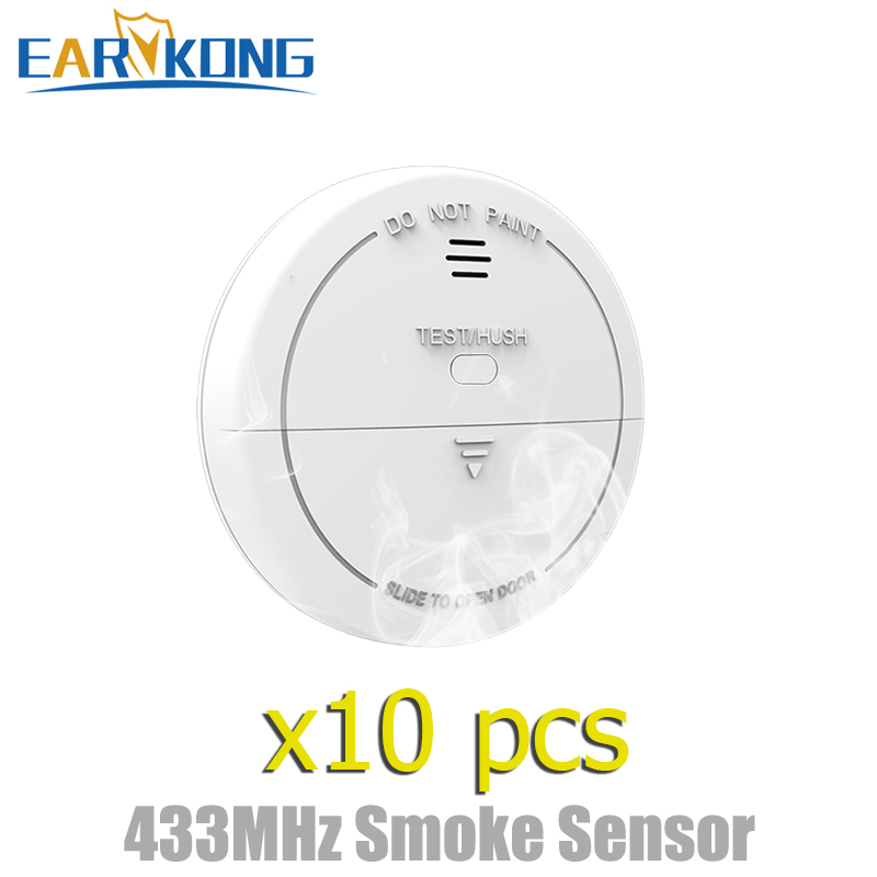 Sensore rilevatore di fumo wireless 433 MHz Allarme bianco 80 dB Rilevatore di fumo antincendio Protezione antincendio per sistema di allarme di sicurezza domestica
