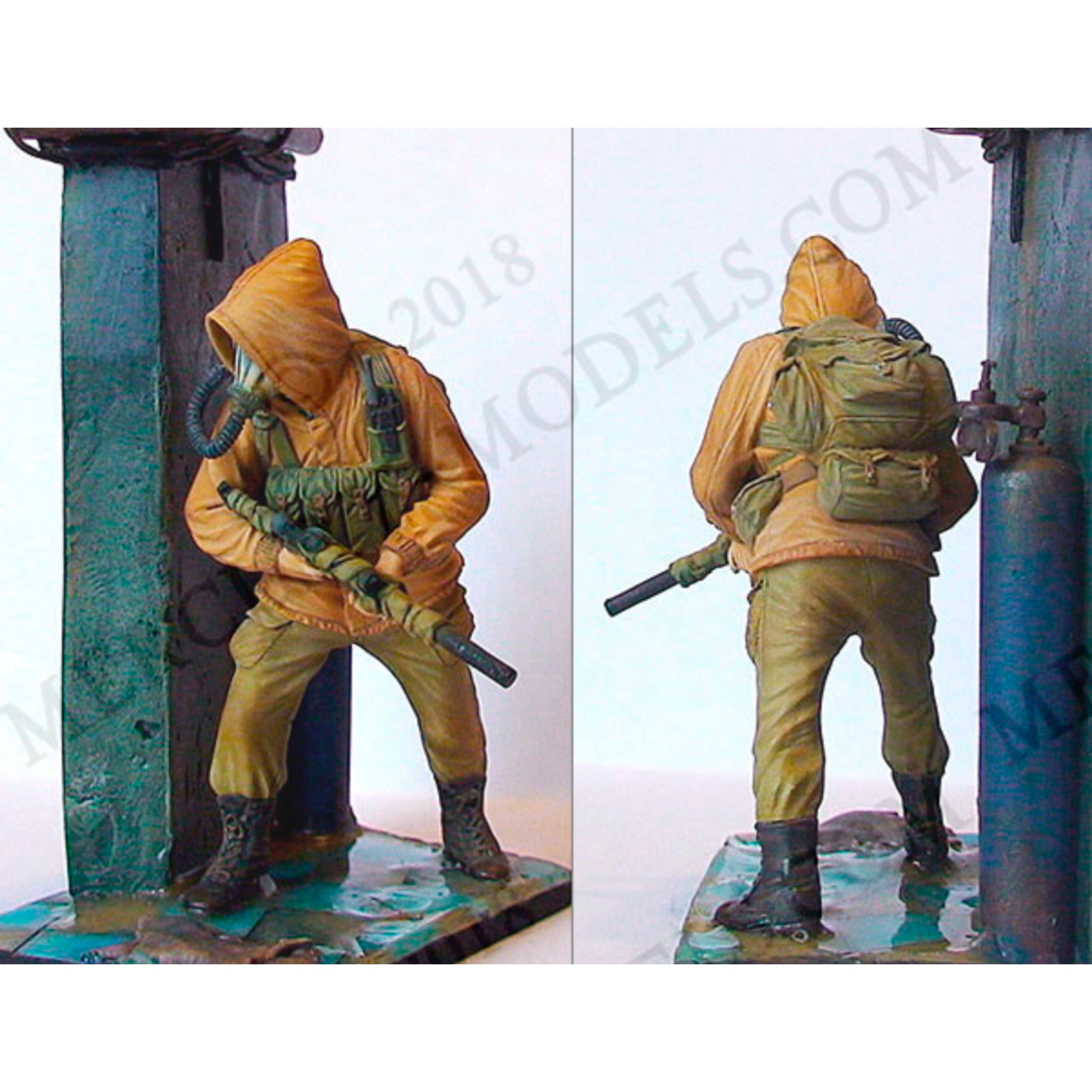 Harsmodelfiguur GK, met scènes, ongemonteerde en ongeverfde kit