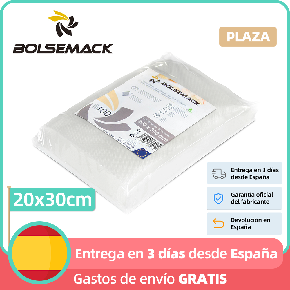 Embossed Vacuum Pouches 200x300 mm (100 Units) It works with most of the external vacuum sealers machines