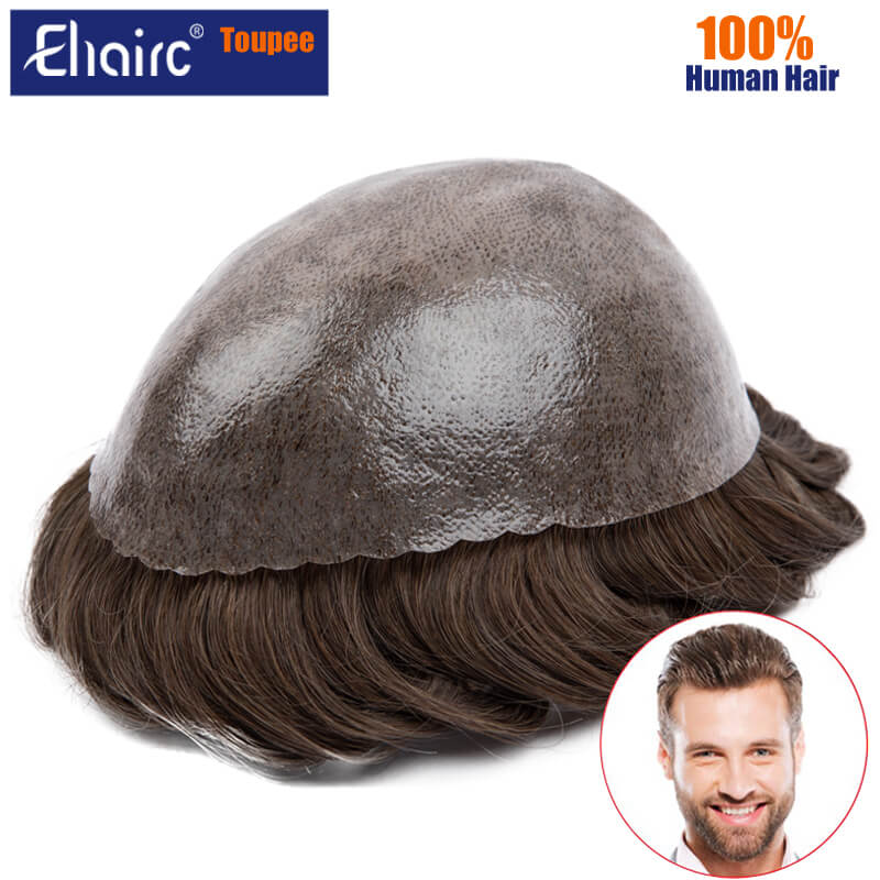 Men's capillary prothesis 0.12mm InjectionSkin Men's Wig Male Hair Prosthesis 6" Wigs for Men 100% Human Hair Prosthesis for Men