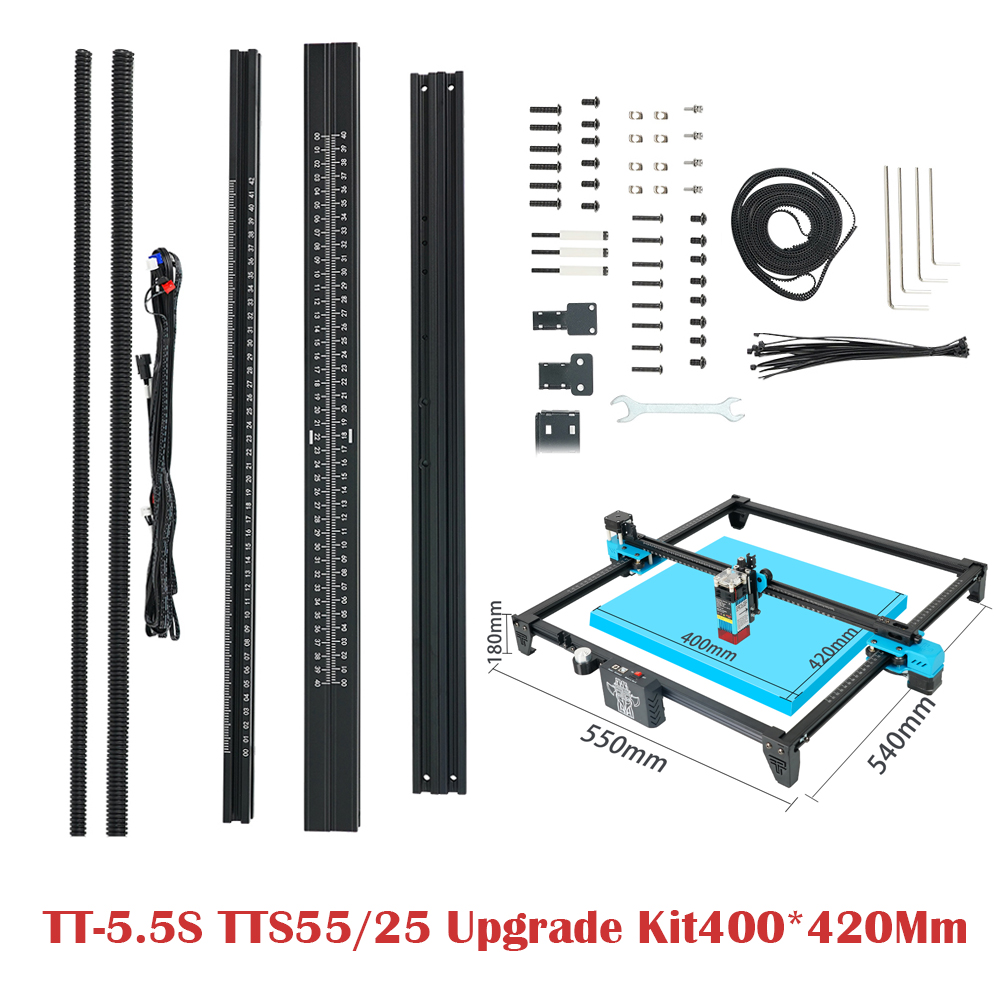 Kit d'extension pour graveur laser DIY, cadre en profilé aluminium pour gravure laser de bureau, kit de mise à niveau 400/600 mm pour TTS-55 Pro TTS-10 Pro