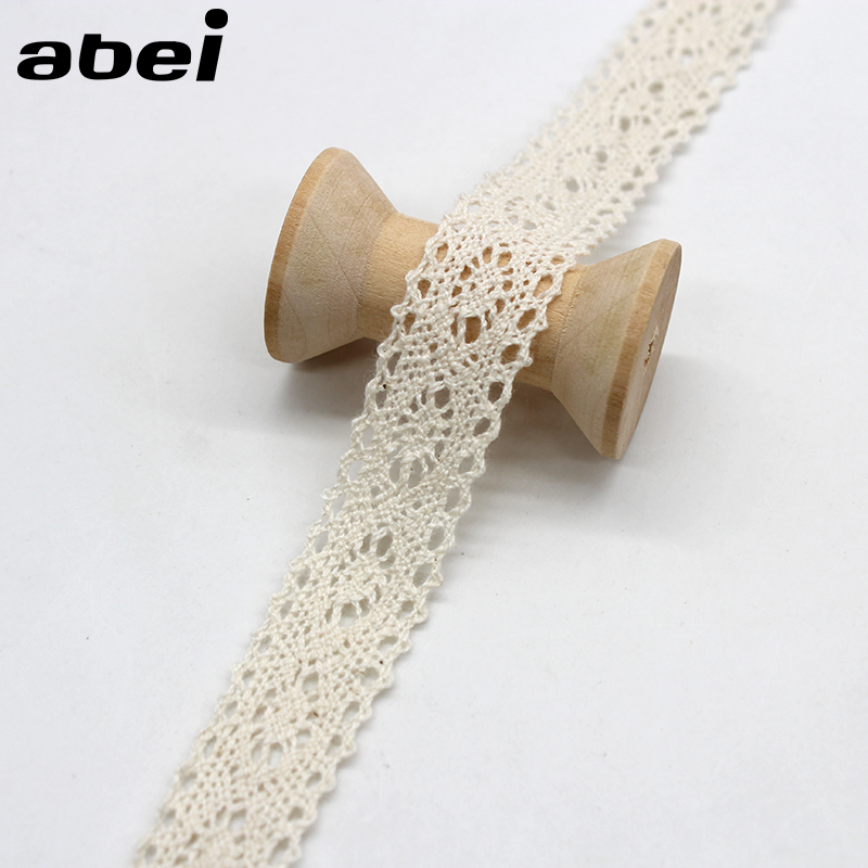 10 jardas/lote 19mm bege rendas guarnições fita de algodão material vestuário hometexile acessórios casamento artesanato scrapbooking renda fornecedor
