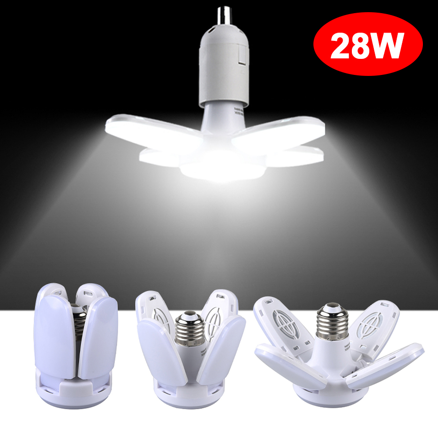 28 ワット折りたたみ LED 電球 E27 ファンブレード LED ランプ AC 220 V 110 V ボンビージャ ランパーダ スポットライト家庭用天井パネルルームガレージ照明
