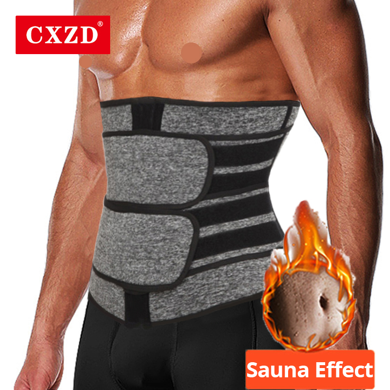ผู้ชายเอวเทรนเนอร์Slimming Body Shaperฟิตเนสเข็มขัดลดน้ําหนักFat BurningกีฬาGirdleเหงื่อTrimmerออกกําลังกายCincher Shapewear
