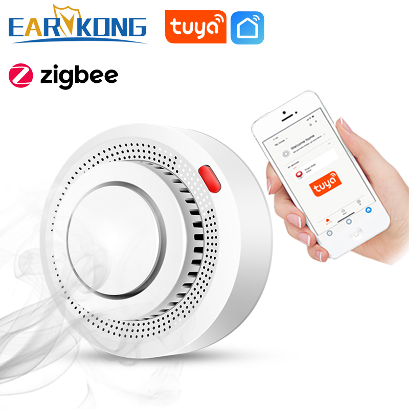Датчик дыма для безопасности дома и кухни, работает с приложением Zigbee Hub Smart Life