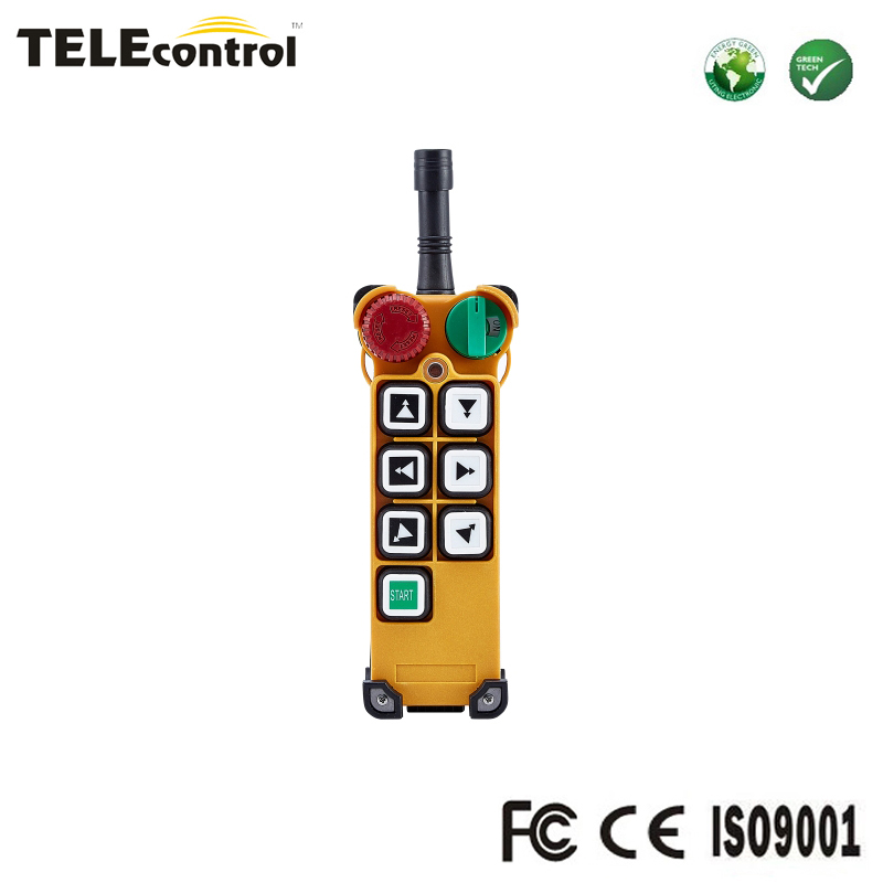 Беспроводной радиопульт дистанционного управления Telecontrol Telecrane Crystal Type 6-канальный, двухскоростной, кнопочный, для крана, передатчик F24-6D