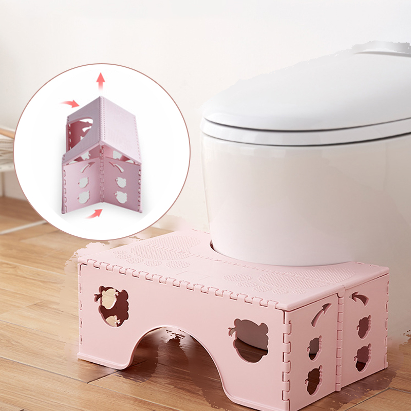 Bathroom Foldable Toilet Stool Portable PP Squatty Potty Kids 7 Inches Thickened Non-Slip Step Stool For Bathroom Accessories