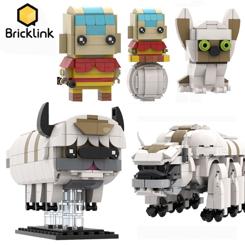 Bricklink Tokoh Film Anime Appa Avatar The Last Airbender Boneka Kepala Bata DIY Blok Bangunan Mainan Edukasi untuk Anak-anak