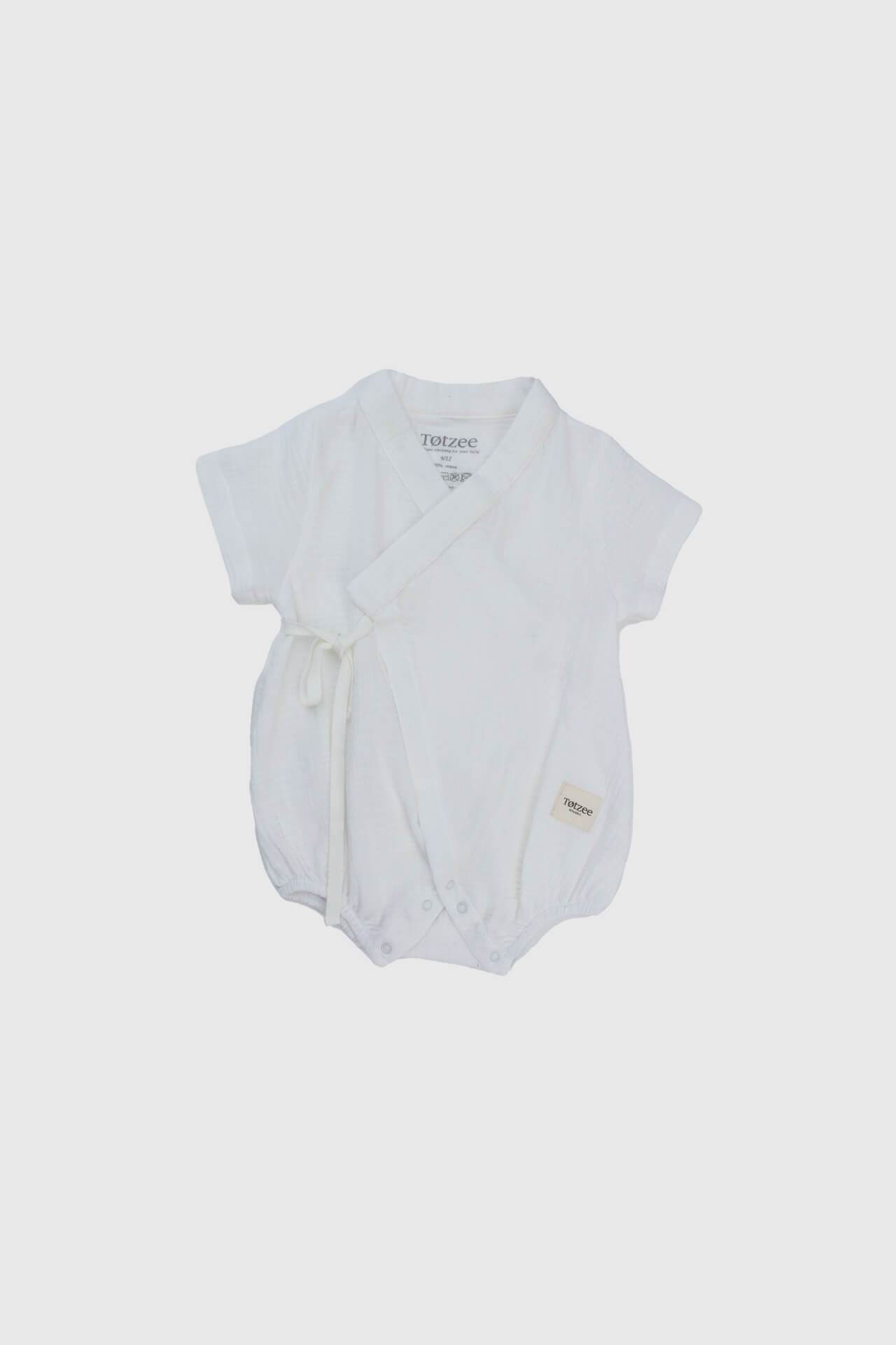 Jumpsuit Kinomo Pendek Bayi 100% Katun Ecru dan Abu-abu 2 Warna Berbeda dengan 6 Pilihan Ukuran Berbeda